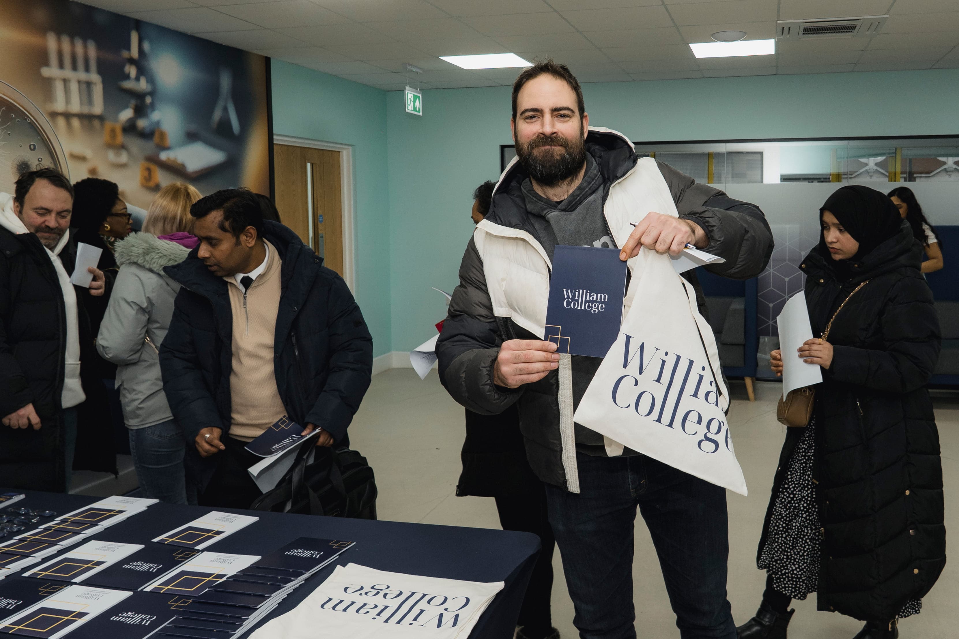 Students using college services